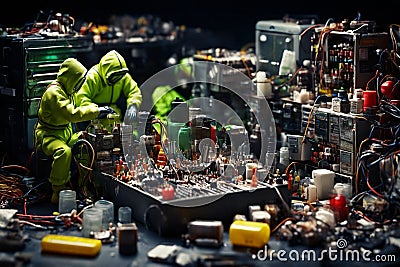 Concept image about how electronics can be hazardous to our environment if not recycled properly. Stock Photo