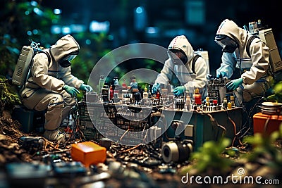 Concept image about how electronics can be hazardous to our environment if not recycled properly. Stock Photo