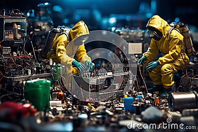 Concept image about how electronics can be hazardous to our environment if not recycled properly. Stock Photo