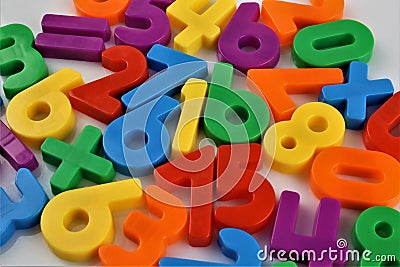 An concept Image of magnetic numbers Stock Photo