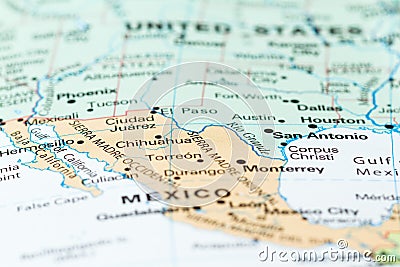 The Mexico USA border Stock Photo