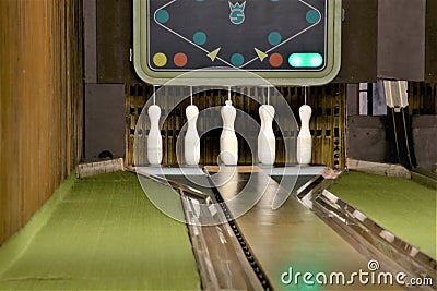 An concept Image of a vintage Bowling alley Stock Photo
