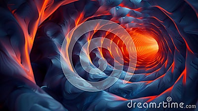 The concept of infinite divisibility is portrayed through a neverending spiral with each layer revealing smaller and Stock Photo