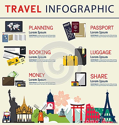 The concept of infographics for travel business. Infographic element. Vector Illustration