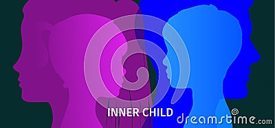 Concept of inner child. Vector Illustration