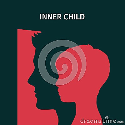 Concept of inner child. Vector Illustration