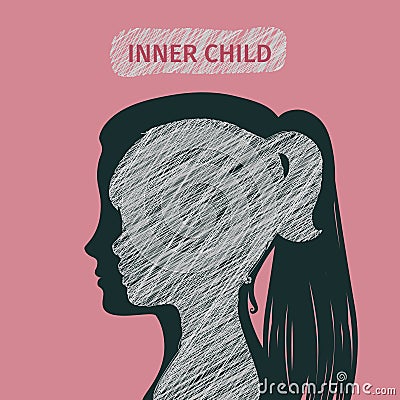 Concept of inner child. Vector Illustration