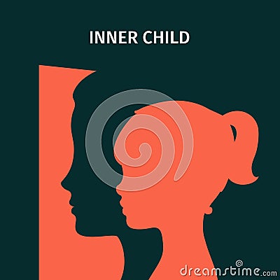 Concept of inner child. Vector Illustration