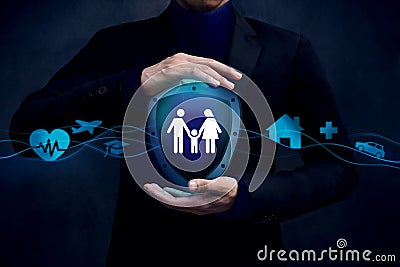 Concept For Insurance Company to Safe and Support thire Customer Stock Photo