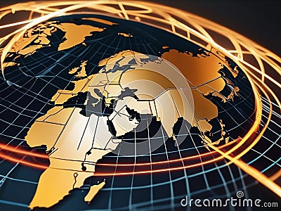 Interconnected Economies The Global Flow of Remittance and Trade.AI Generated Stock Photo