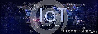 Concept Internet of things devices connectivity Vector Illustration