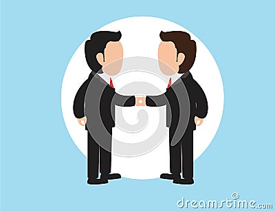 Concept of investment in the business. Two businessmen shake hands,flat style. Vector Vector Illustration