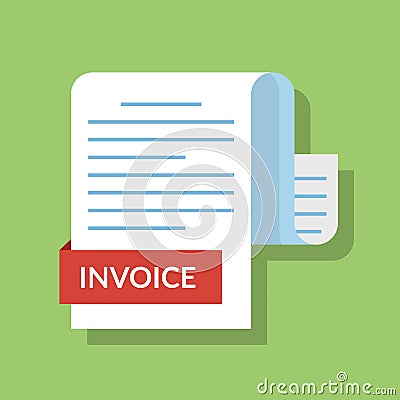 Concept of the invoiced document. Payment document. Vector illustration in a flat cartoon style. Isolated image. Vector Illustration