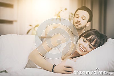 The concept of jealousy and distrust. Stock Photo