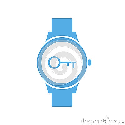 Concept key smart technology, smartwatch, watch icon Vector Illustration