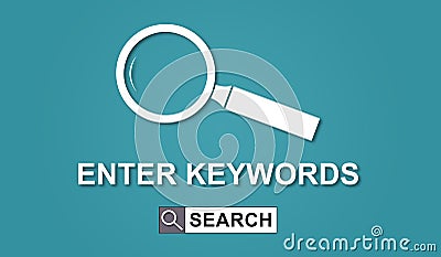 Concept of keywords search Cartoon Illustration