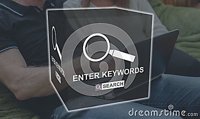 Concept of keywords search Stock Photo