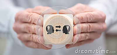 Concept of knowledge sharing Stock Photo