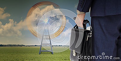 Concept of the ladder of success in business. Stock Photo