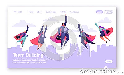 Concept of landing page on teamwork theme. Vector illustration for mobile website development and web page design. Vector Illustration