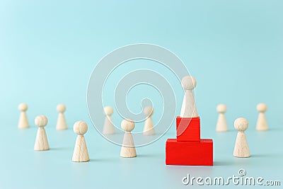 Concept of leadership and forwarding ahead. group of figures and manager Stock Photo