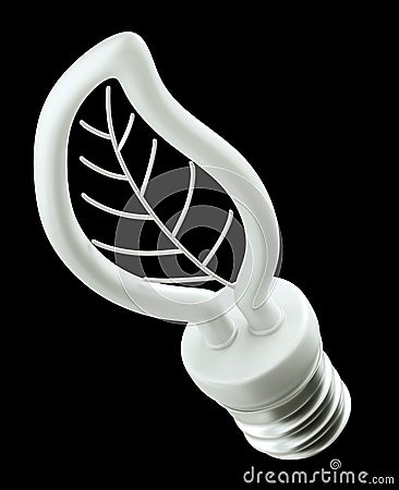 Concept: Leaf light bulb isolated Stock Photo