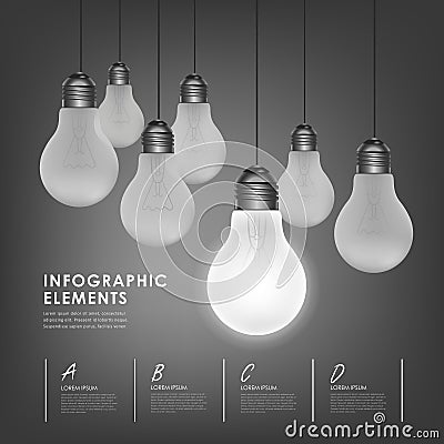 Concept light bulb abstract infographic elements Vector Illustration