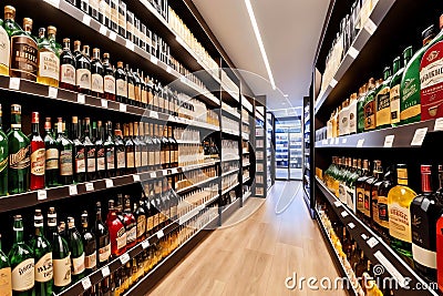 Liquor Store Collection.AI Generated Stock Photo
