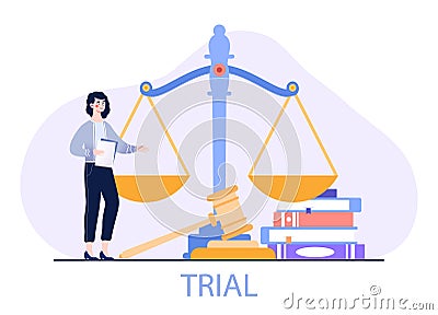 Concept of litigation support Vector Illustration