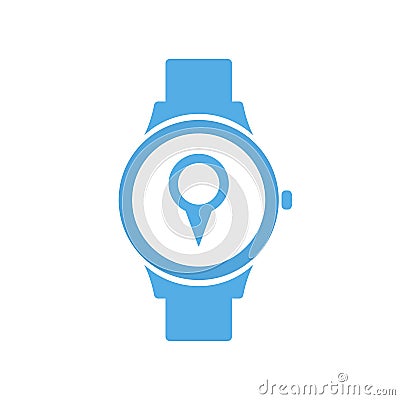 Concept location smart technology, smartwatch, watch icon Vector Illustration
