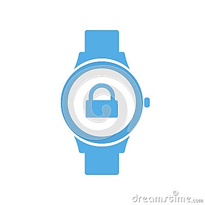 Concept lock smart technology, smartwatch, watch icon Vector Illustration
