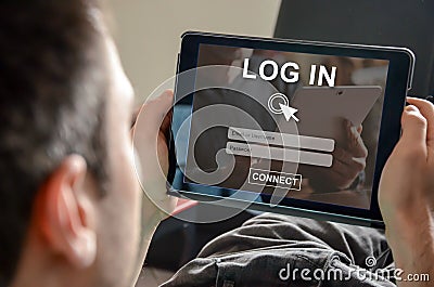 Concept of login Stock Photo