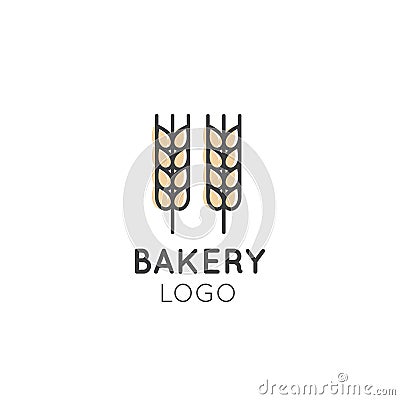 Concept Logo of Bakery, Mill, Bread Product, Store or Market Stock Photo
