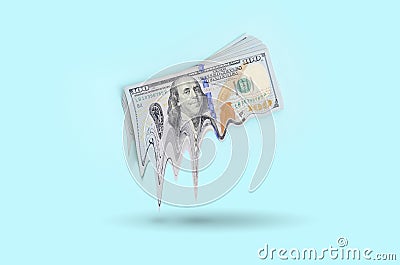 Concept of losing money. Fall in US currency value Stock Photo