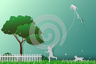 Concept of love the earth,save the environment and nature,happy Vector Illustration