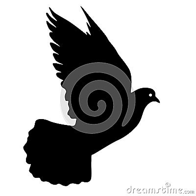 Concept of love or peace silhouettes doves Vector Illustration