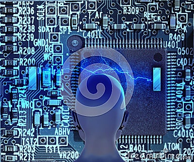 Concept of machine learning to improve artificial intelligence Stock Photo