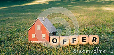 Concept of making an offer on a house. Stock Photo