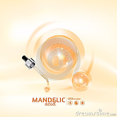 Mandelic Acid Serum Skin Care Cosmetic Vector Illustration