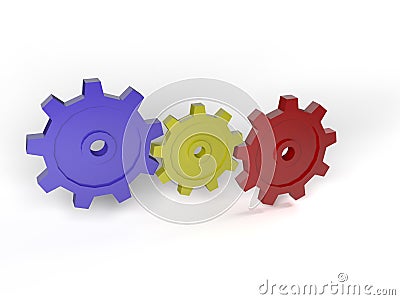 Concept mechanical gear 3d Stock Photo