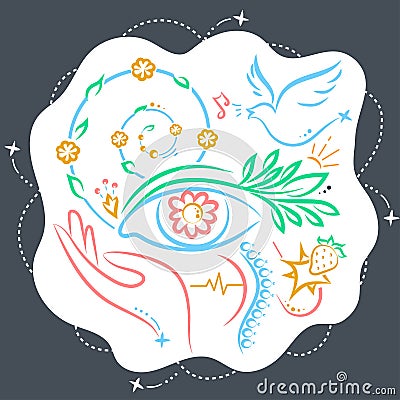 Concept of a meditative state Vector Illustration