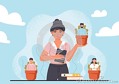 Concept of mentoring Vector Illustration