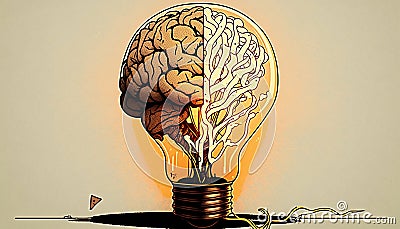 The concept of the mind in the form of a light bulb Stock Photo
