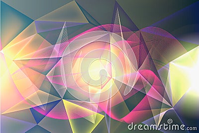 Concept miracle motion graphic illustration of future,futuristic abstract illuminate line and dot connection bright blue purple Cartoon Illustration