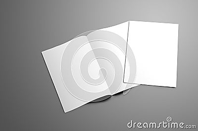 Concept mockup with two blank A4, A5 bi-fold brochure with s Stock Photo