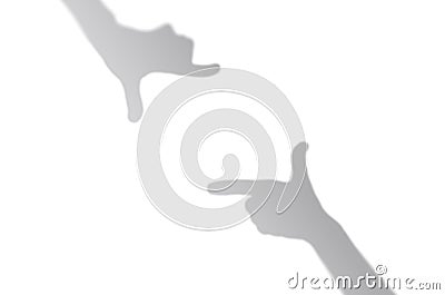 Concept modern abstract background of shadows hand on a white wall. White and Black for overlaying a photo or mockup Stock Photo
