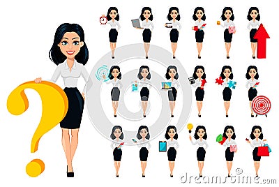 Concept of modern young business woman Vector Illustration