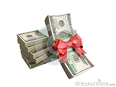 concept of money Deposite Bonus Stack of dollar bills Cash With Stock Photo
