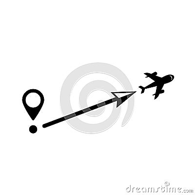 concept of movement. aircraft and location icon Stock Photo