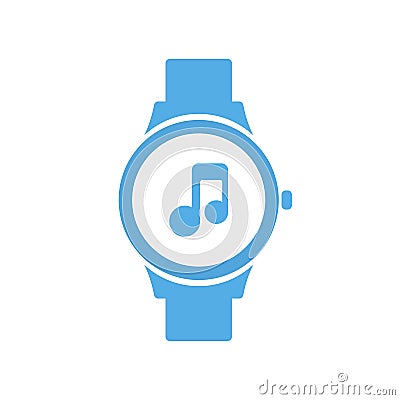 Concept music smart technology, smartwatch, watch icon Vector Illustration